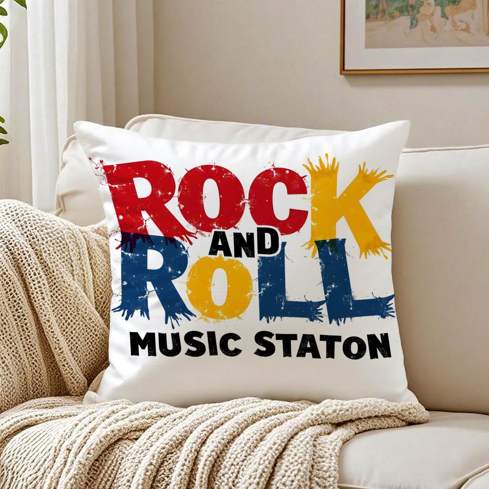 Retro American Style Letter Printing Art Cushion Cover Linen Pillowcase Soft for Sofa Bed Home Room Decor
