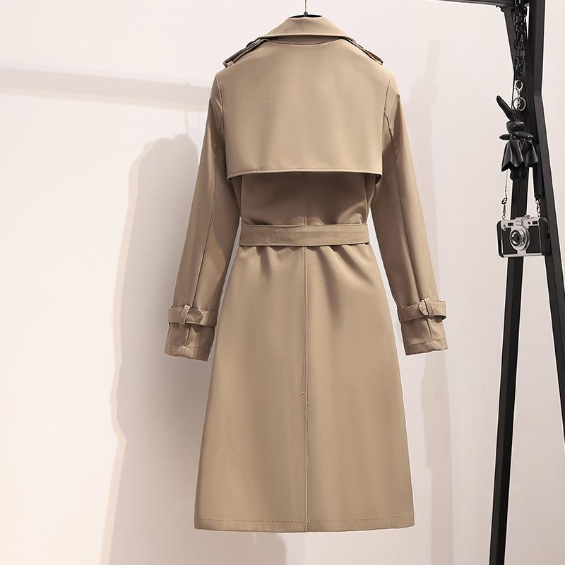 Women's Spring and Autumn Loose Casual Fashion Style Long Sleeve Lapel Jacket Windbreaker Coat