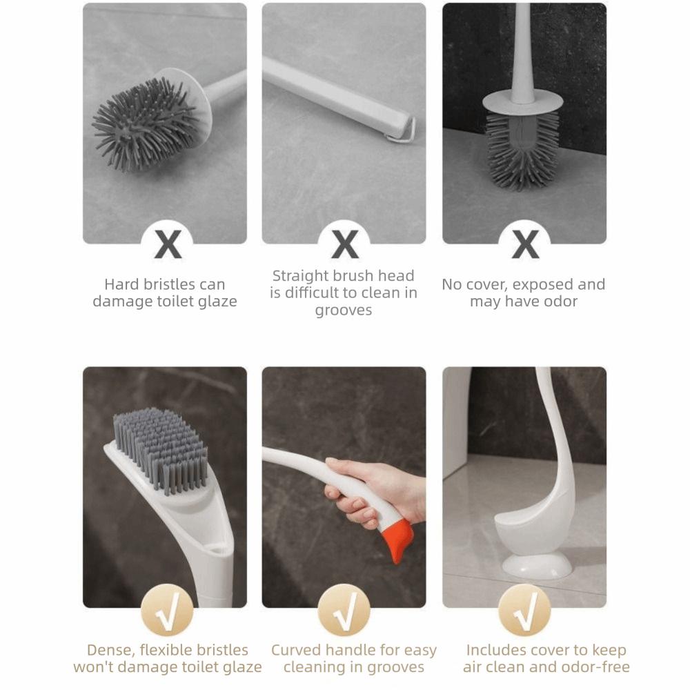 Plastic Bathroom Cleaning Brush Cute Swan Shape Toilet Bowl Cleaner Bathroom Accessories