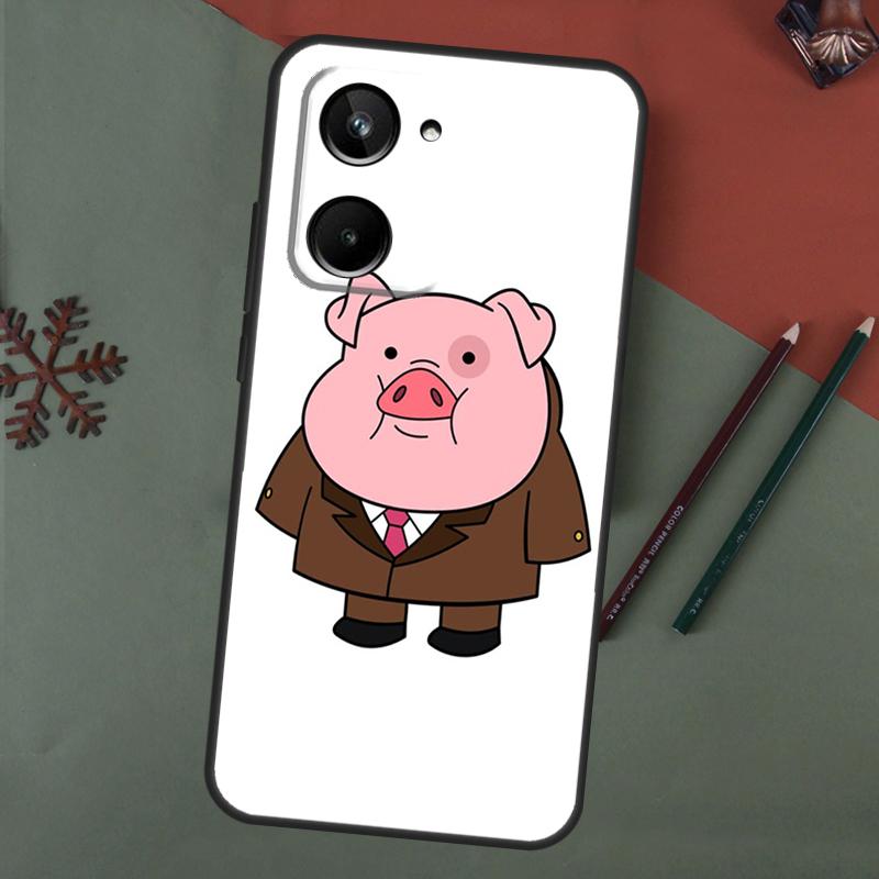 Милый РОЗОВЫЙ Kawai Чехол-поросенок Для Realme C67 C51 C75 C63 C61 C65 C55 C53 C35 C71 11 12 13 14 Pro Plus GT6 GT7 15 Pro