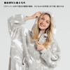 [Winthome] Носимое одеяло, Длинное, Домашняя одежда, На молнии, Полное покрытие тела, Для игр, С подкладкой из овечьего боа, Пушистое, Легкое, Теплое, С капюшоном,