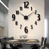 Nordic 3D DIY Mirror Wall Clock: Stylish Living Room Hanging Clock