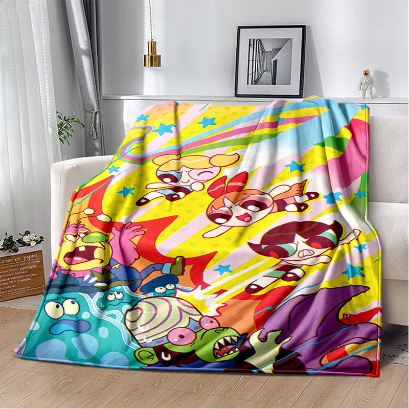 29 Style New Kawaii P-Powerpuff Girl Cartoon Blanket,Soft Throw Blanket for Home Bedroom Bed Sofa Travel Picnic Cover Kid Gift