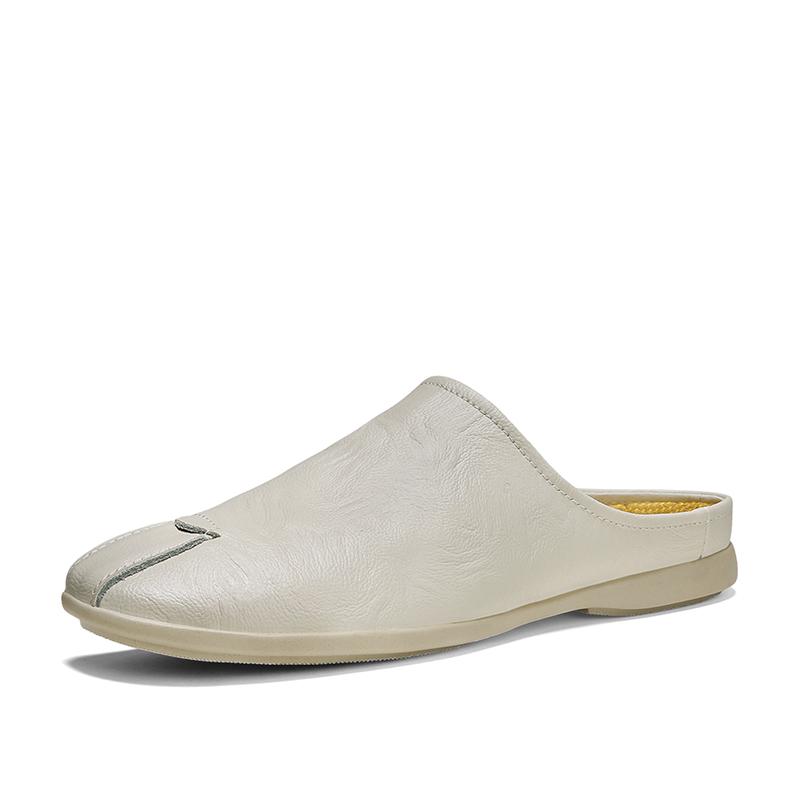 Summer Men'S Flat Bottomed Loafers Soft Soled Comfortable Slippers Lightweight Retro Brown Men'S Casual Shoes