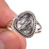 Natural Black Rutile Gemstone 925 Solid Sterling Silver Jewelry Ring Size 8 B3J17