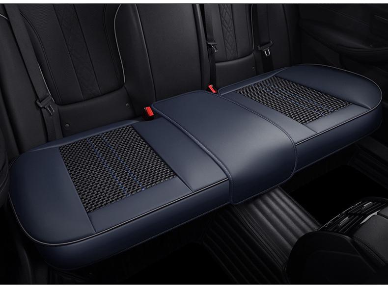 Комплект всесезонных подушек на сиденье автомобиля для водителя, с кожаной обивкой и материалом Ice Silk для вентиляции и противоскользящими свойствами.