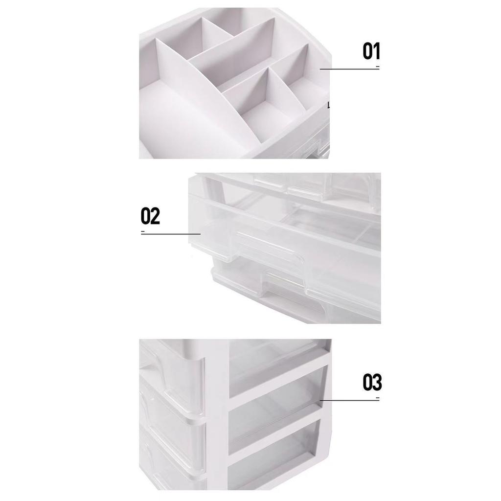3-х уровневый ящик для хранения косметики Прозрачный пластиковый органайзер для макияжа Вместительное хранилище