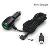 Двойное мини-USB автомобильное зарядное устройство Micro USB кабель прикуривателя 11,5 футов шнур питания розетка зарядное устройство для видеорегистратора видеорегистратор GPS видеорегистратор