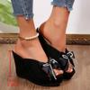 Women Wedge Sandals Open Toe Summer Slippers 10.5cm Platform Heels Comfortable Thick Sole Shoes