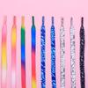 8MM Rainbow Gradient Colorful Shoelaces for White Flat Shoes, Personalized Printing