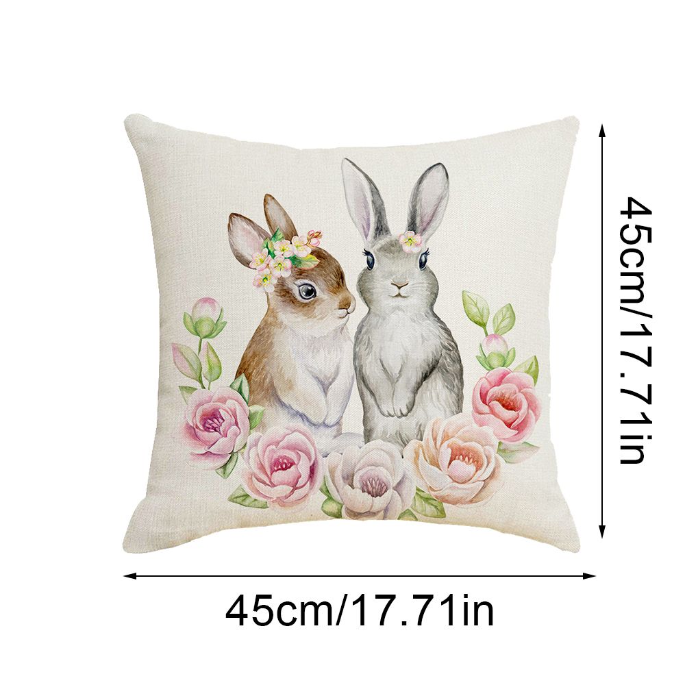 Happy Easter Bunny Eggs Sofa Pillow Case Cushion Cover Easter Decorations Easter Pillowcase