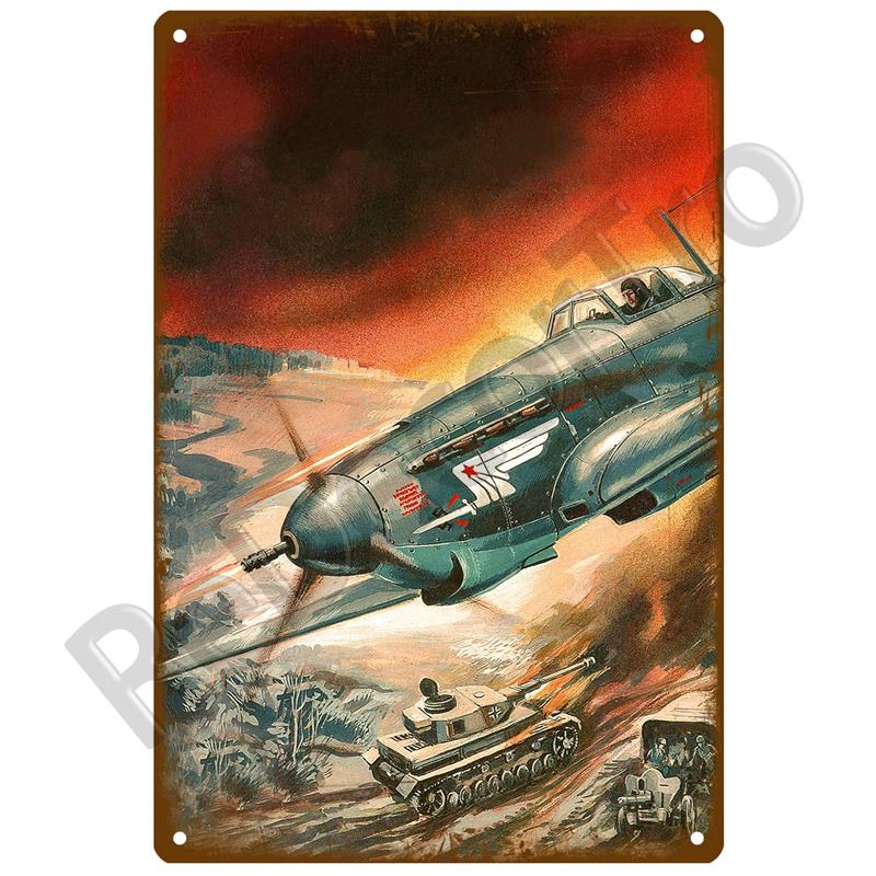 Airplane Retro Decorative House Metal Sign Plate Posters On The Wall Tin Sign Vintage Poster Decor Wall Art Room Decoration