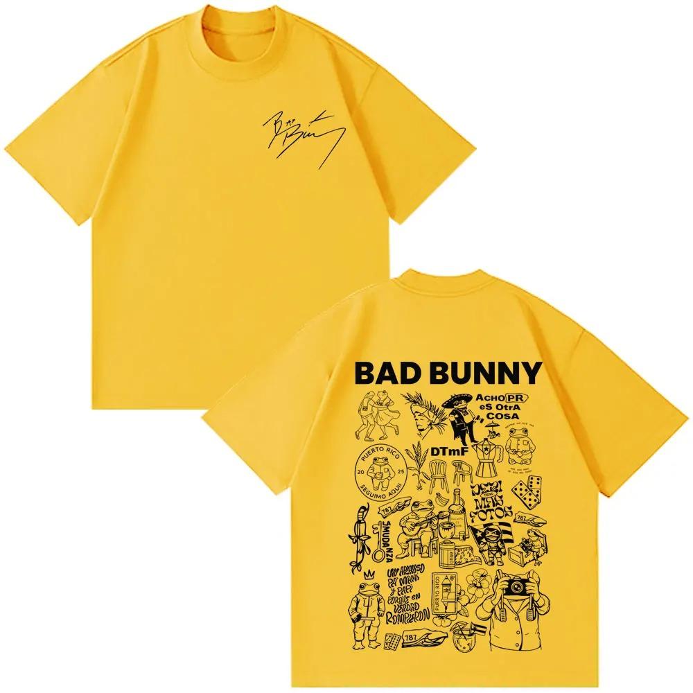 Унисекс Женские Модные Футболки Рэпер Bad Bunny Тур 2026 Debi Tirar Mas Fotos DTMF Мерч Футболка Хлопок Повседневная Винтажные Футболки