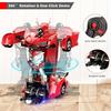 2-in-1 Remote Control Transforming Robot Car, Mini RC Racing Car Toy, Automatic Transformation, STEM Educational Gift for Kids