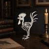 Realistic Animal Skeleton Halloween Rooster Statue, Resin Chicken Bone Figurine for Yard Lawn, Life Size Spooky Outdoor Garden Decor Haunted