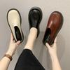 All -Match Korean Shoes Slip -On Clogs Platform Loafers With Fur Female Footwear Round Toe Casual Sneaker Slip On Creepers