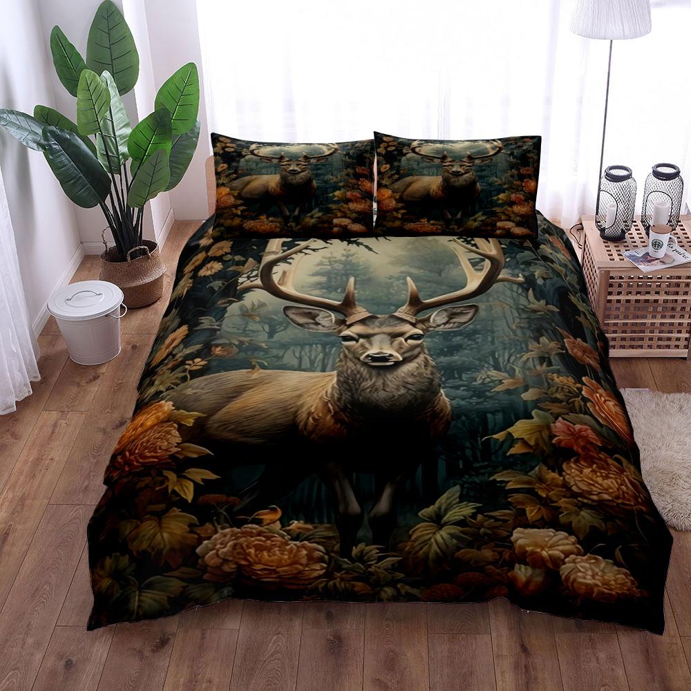 Комплект постельного белья с изображением оленя Wildlife, односпальный двуспальный, размер King, размер US Twin, полный комплект постельного белья Queen Size