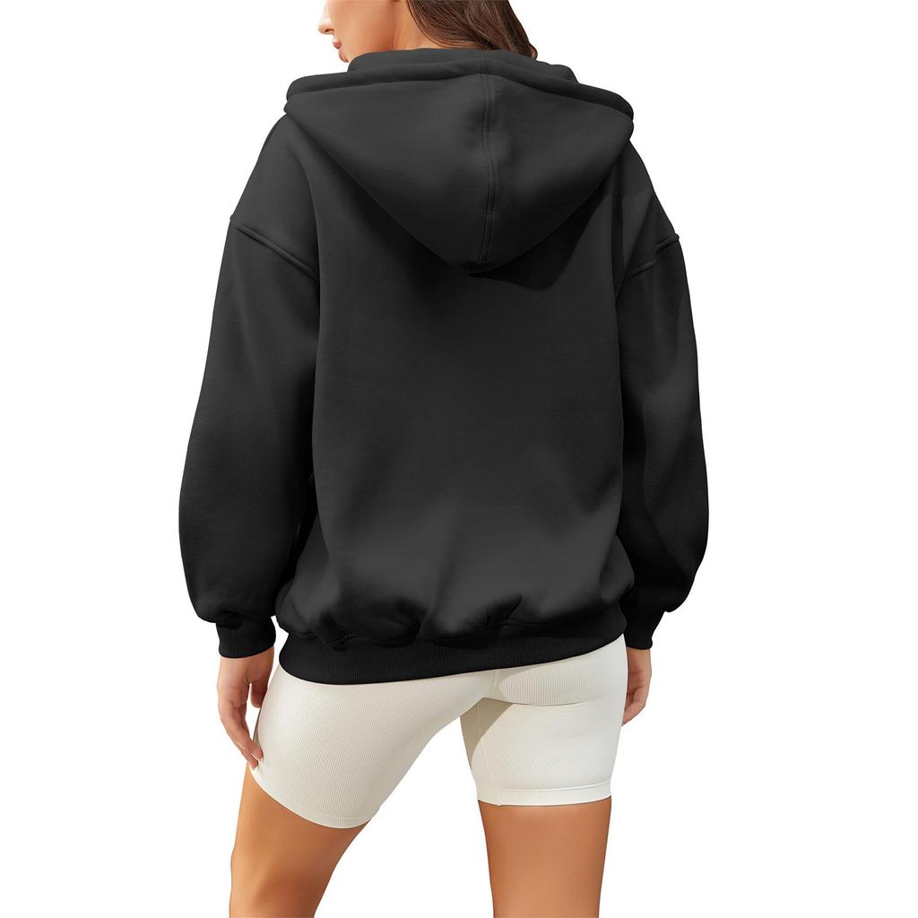 Женские толстовки с капюшоном на молнии с длинным рукавом, осенние свободные толстовки, куртки с карманами, модная одежда, толстовки с капюшоном для женщин