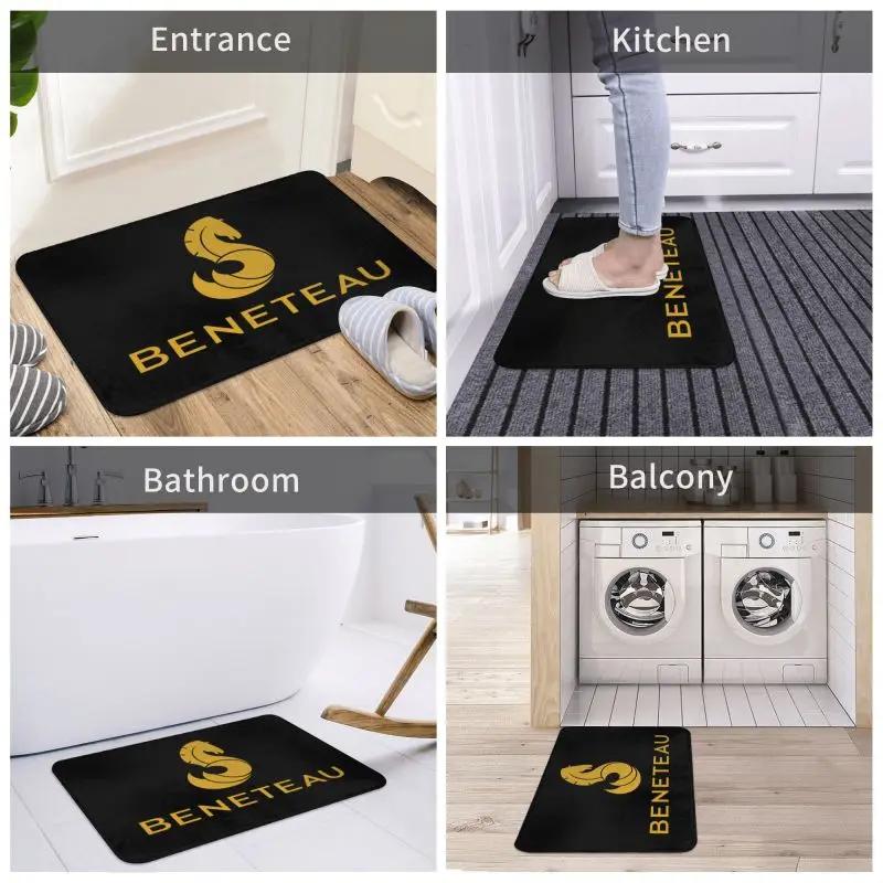 Beneteaus Sailing Boat Logo Doormat Non-Slip Kitchen Bath Mat Toilet Floor Door Entrance Carpet Rug