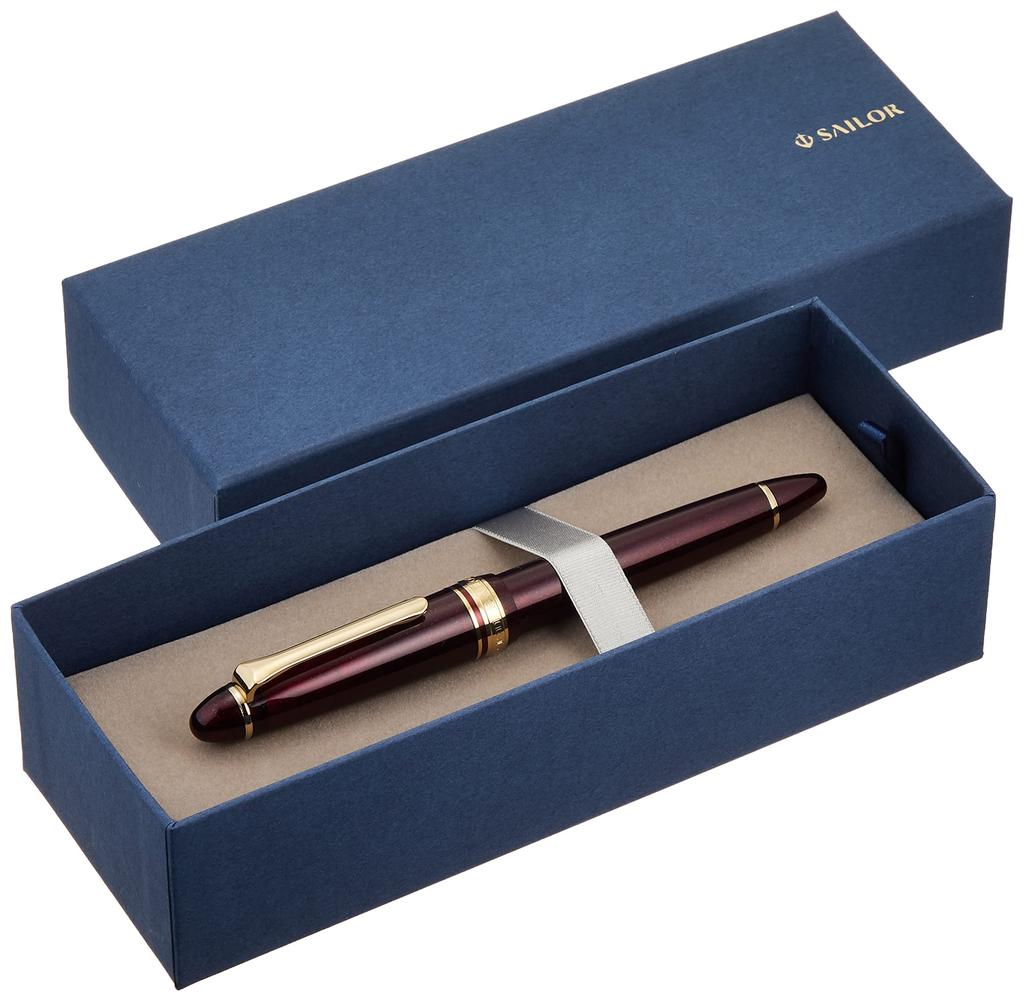 Sailor Fountain Pen Profit Light Gold Trim Shining Red Zoom 11-1038-730
