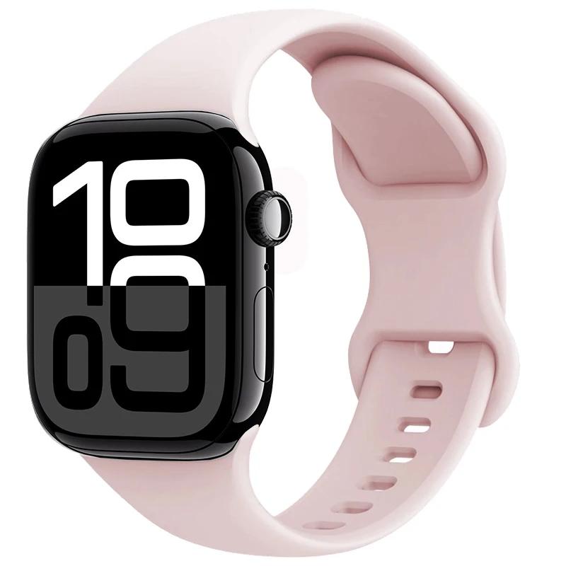 Силиконовый ремешок для Apple Watch Band 45мм 41мм 44мм 40мм 49мм Серия 10 46мм 42мм Браслет для iWatch Ultra 9 8 7 6 5 4 SE2 Ремешок