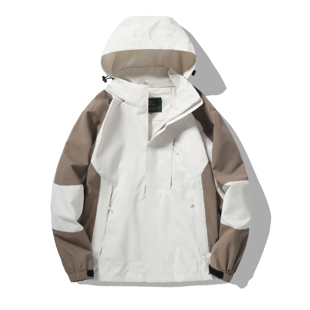 Уличная куртка с капюшоном, пара стилей, цветных блоков, свободная ветрозащитная куртка с половиной молнии, походная куртка, кемпинг, скалолазание, рыбалка, мужская штурмовая куртка