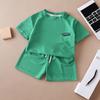Childrens Summer Short Sleeve Shorts Pajamas With Soft Waffle Fabric For Kids