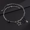 Korean Fashion Black Star Pentagram Pendant Titanium Steel Chain Choker Necklace For Women Men Punk Rock Y2K Jewelry Accessories