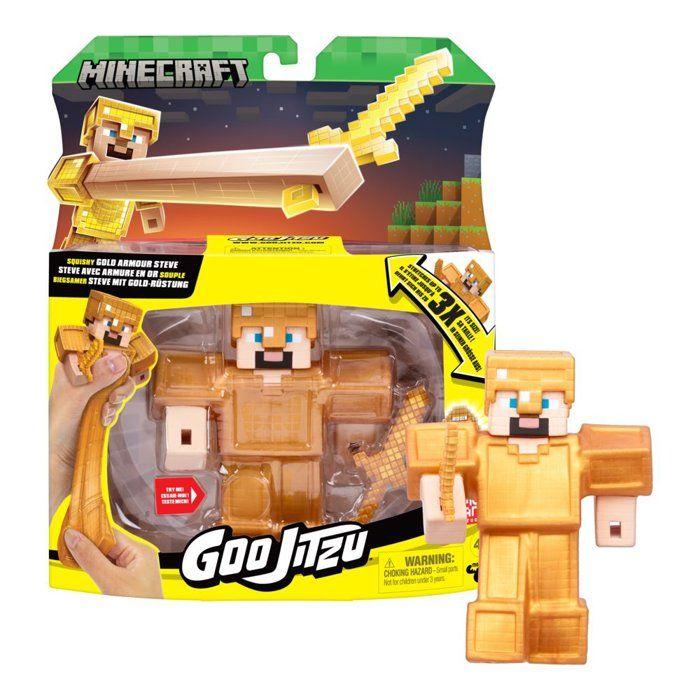 Figurine - HEROES OF GOO JIT ZU - Steve Gold - 11 cm - Extensible - Minecraft