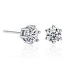 Серьги-пусеты с циркониевой короной с покрытием из белого золота для мужчин и женщин