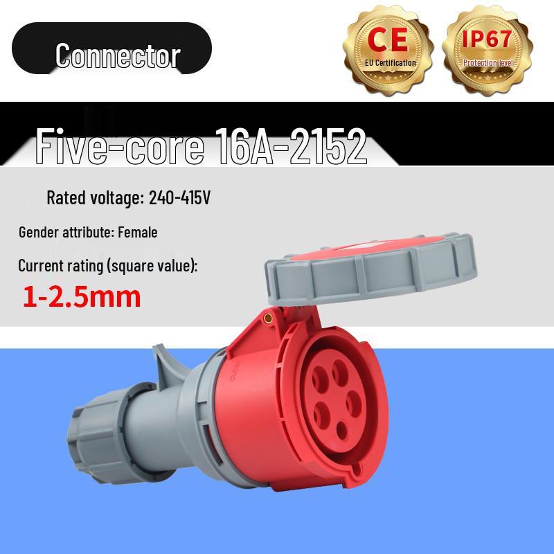 IP67 Waterproof Industrial Aviation Plug Socket, 16A/32A, 3-core, 4-wire, 5-pin Male Female Connector, Non-Explosion Proof
