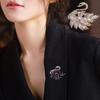 Available 2025 New Fashion Alloy Rhinestone Swan Corsage Vintage Crystal Brooch