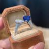 Открытое Кольцо Мода Роскошь Красный Алмаз Форма Капли Кольцо Уникальный Дизайн Синий Самоцвет Женское Заявление Кольцо