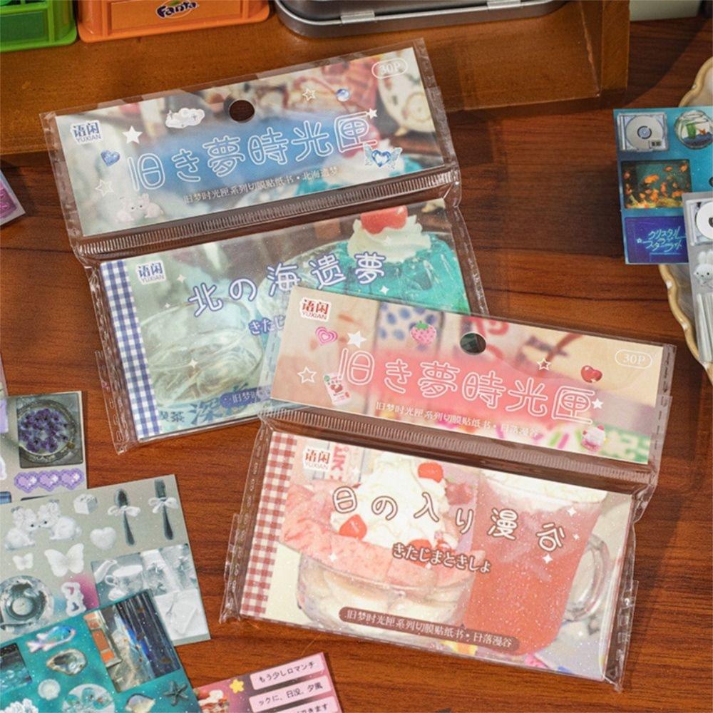 30 Sheets DIY Decoration Sticker Cute Stationery Sticker Kawaii Die-cutting Sticker Kids Gift