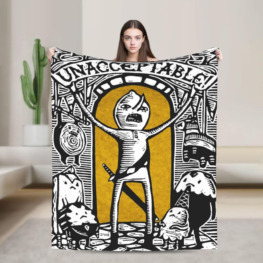 Lemongrab Unacceptable Flannel Blanket Spring Warm Soft Throw Blanket for Kids Adult Home Decor Graphic Bedspread Sofa Bed Cover