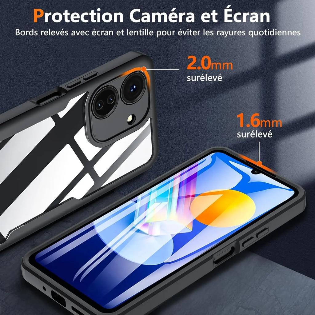 360 Полная защита корпуса Двусторонняя защитная пленка для экрана Чехол для телефона Redmi 13C 12C 10C 9 9A 9C Note 13 Pro 5G 12 11S 10 9 Противоударный чехол для телефона