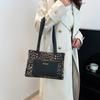 Print Leopard Fashionable Large Tote Bag For Women Stylish Pu Shoulder Handbag