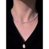 Classic Pink Pearl Necklace 4mm Silver925