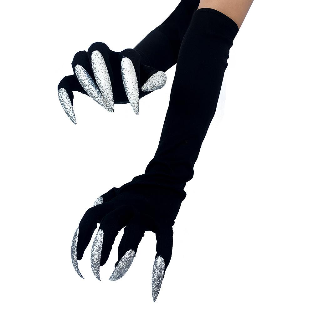 Halloween Long Nails Witch Gloves Hollowen Cosplay Long Performance Props Costume Claws Ghost Gloves