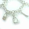 Great HERMES bracelet Bangle with 7 amulets Silver 925 Women Used
