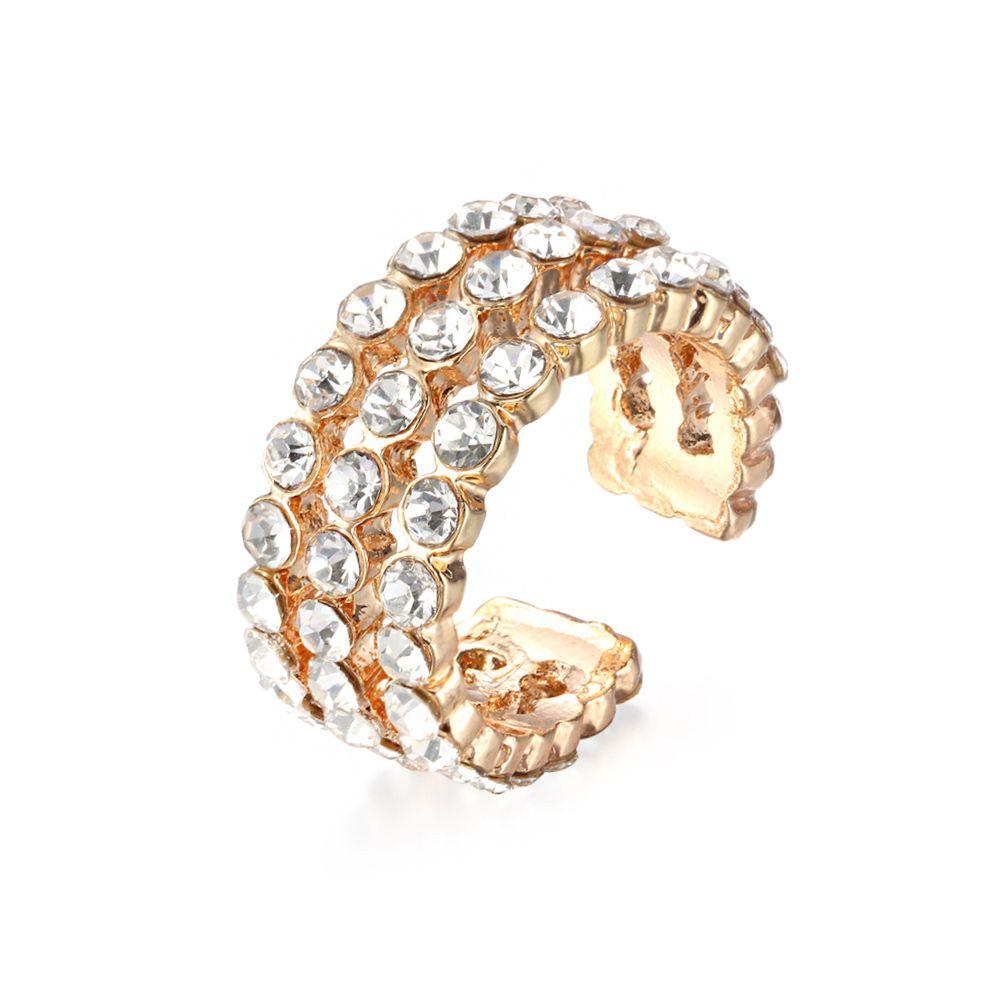 Rhinestone Dangle No Piercing Earrings CZ Cuff Earrings Statement C-shaped Cubic Zirconia Ear Cuff