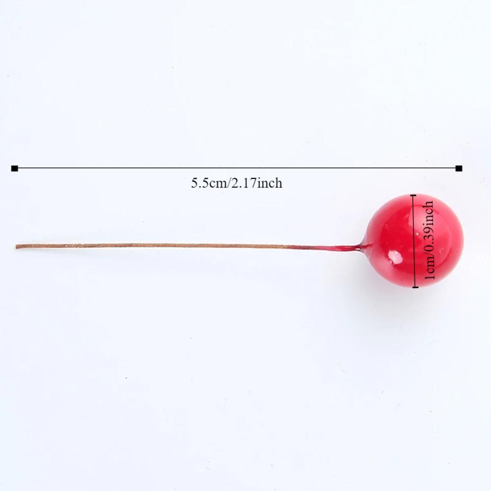 100 шт. Мини искусственные ягоды красные искусственные ягоды вишневые тычинки для свадебного рождественского украшения