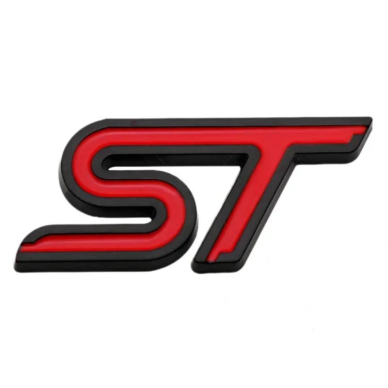3D Metal Logo ST Badge Car Trunk Emblem For Ford Mondeo MSGT5 Puma Fiesta MK6 Explorer Focus MK2 MK3 MK4 ST Sticker Accessories