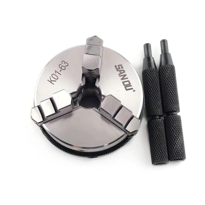 Патрон токарный K01-63 трехкулачковый M14*1 для K01 63 Мини DIY Токарные станки по металлу и дереву Инструменты Соединительная штанга Самоцентрирующий патрон Соединительная штанга Патроны для шин 1