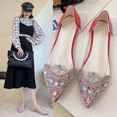 Большой размер 2024 Весна Лето Женские балетки Прозрачные Слипоны Балетки Женские Конфетный цвет Желейные zapatos mujer 8922N