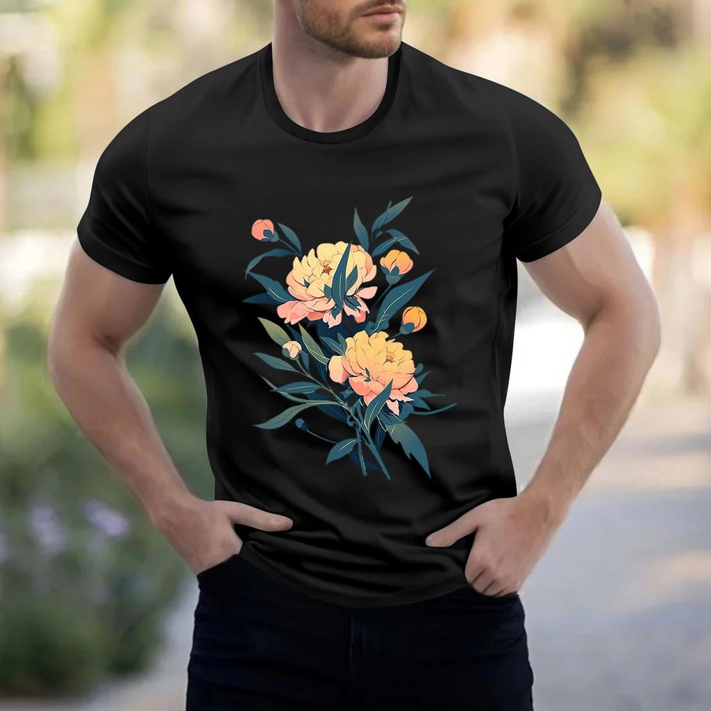 Men's Stand Collar Short Sleeve Shirt Loose Leisure Holiday Shirt Man