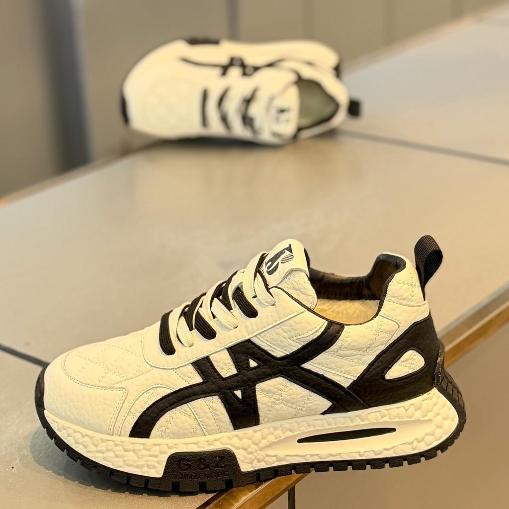 Спортивная обувь с кожаной поверхностью Модная Универсальная Удобная Мягкая Противоскользящая Повседневная Обувь Легкая Модная Мужская Обувь