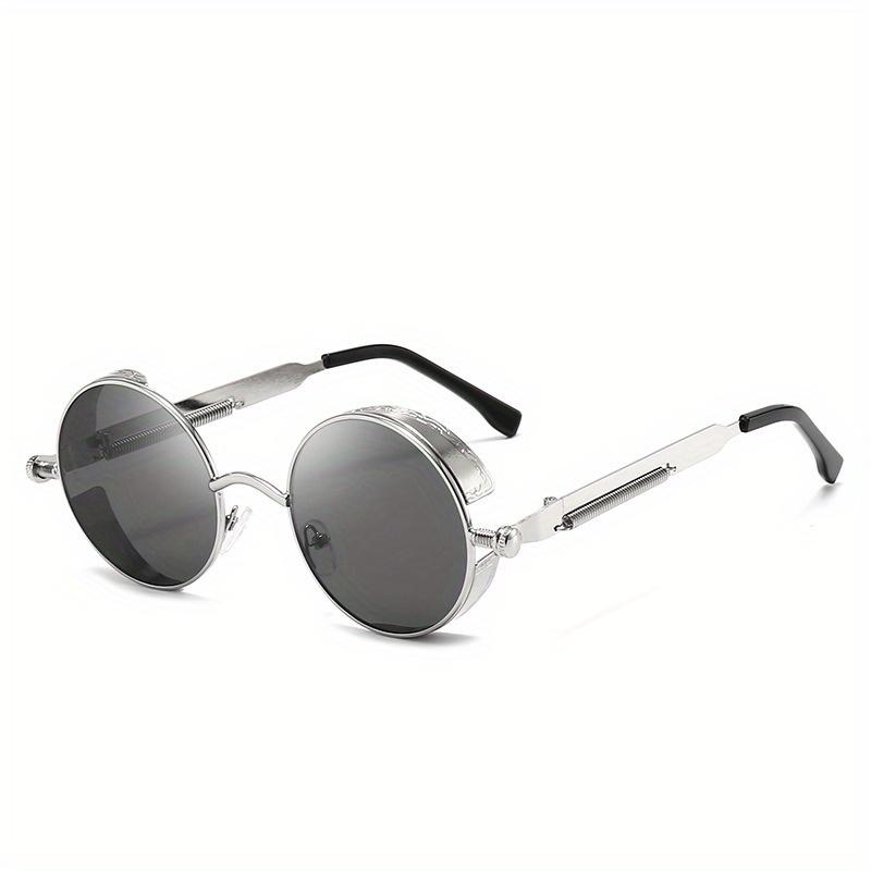 Классические готические стимпанк солнцезащитные очки люкс для мужчин и женщин ретро круглые металлические оправы панк вечерние очки для вождения солнцезащитные очки не поляризованные очки