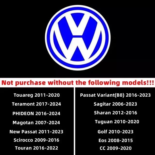 2026 Hot For VOLKSWAGEN VW 2Pcs Car Emblem Projection Lamp Door Lights Lights Decoration For VW Golf Touareg Eos CC Passat Varia