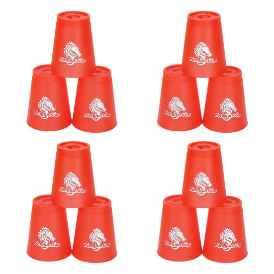 12Pcs/Pack Stacked Cups Anti-deformed Hands-on Skills ABS Useful Adults Kids Sport Stacking Battles Game for Athletics